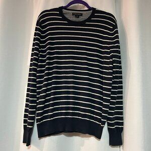 Banana republic mens M sweater cotton cashmere nautical navy stripe academia